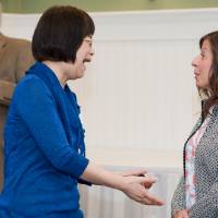 Attendees discussing